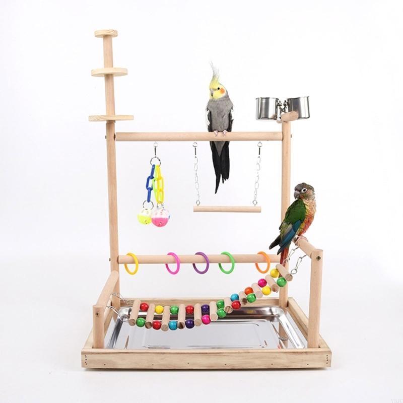 

Y5JC Bird Perch Parrots Playstand Cockatiel Playstand Toy with Ladder Chew Toy Feeding Cups Exercise and Playing for Birds China Mainland