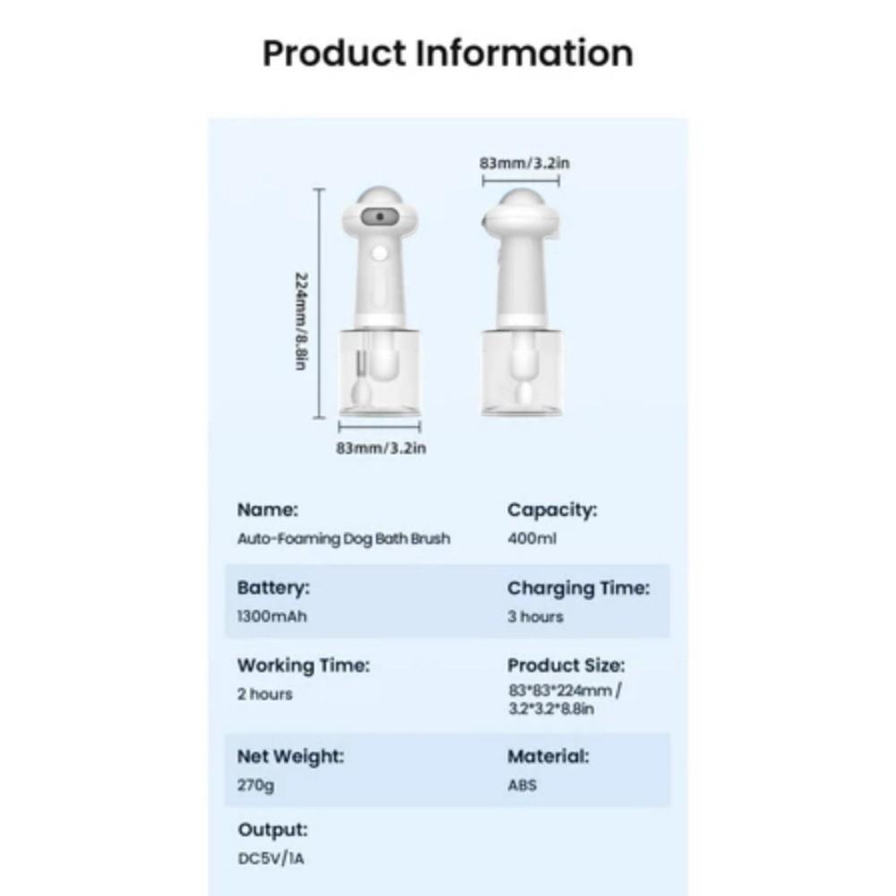 Easy To Use Dog Cleaning Soap Dispenser Shampoo Automatic Foam Sprayer  Cleaning Tool