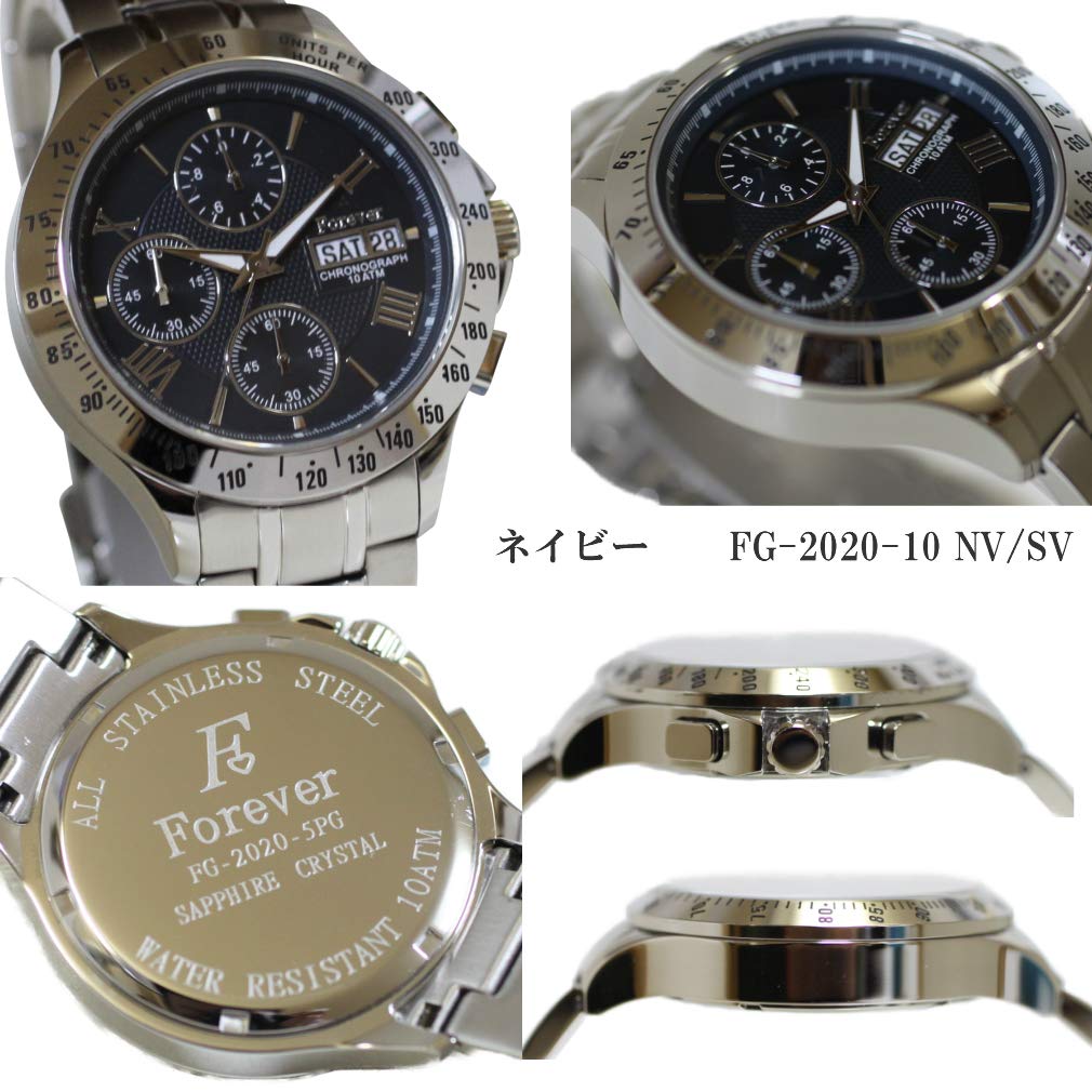 Pánské hodinky s chronografem a vysokou rychlostí, ukazatelem druhého dne, ukazatelem data, 10 ATM, vodotěsností, kalendářem a ukazatelem dne v týdnu, funkcí tachymetru FOREVER [Cenné]