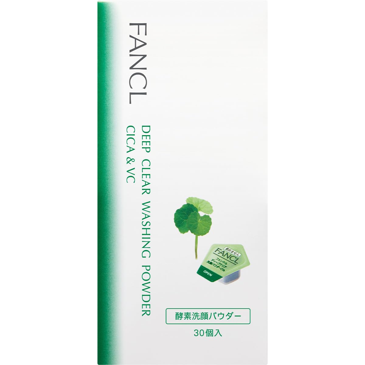 

FANCL Deep Clear Facial Cleansing Powder CICA & VC (30 count) Additive-free (pore/blackhead removal) Enzyme cleanser, Eco-friendly packaging