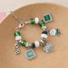 DIY Luxury Green and White Tone Sorority Iota Phi Lambda Inspirational Design Length Adjustable Greek IPL 1929 Soror Bracelet
