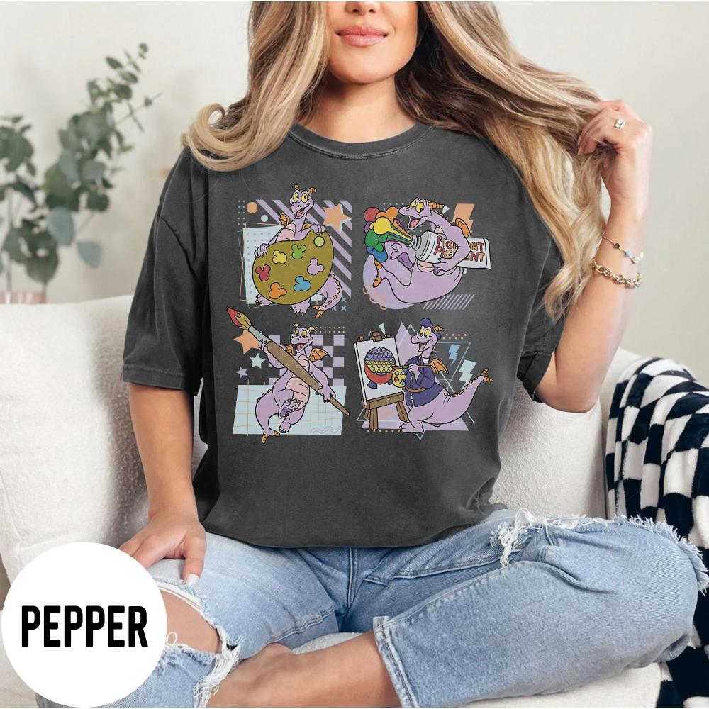 Retro 90s FigUnisext Purple Dragon Artist Shirt   Epcot International Festival of The Arts Tee WDW Resort Family Holiday Gifts S