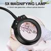 5X Magnifying Glass with 5 Color LED Light Gooseneck Illuminated Magnifier Lamp for Soldering Repair DIY Close Work