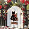 Valentine's Day Door Hanger Wooden Hanging Welcome Sign for Front Door, Romantic Cat Couple Holiday Porch Pendant, Rustic Farmhouse Wall Decor Outdoor