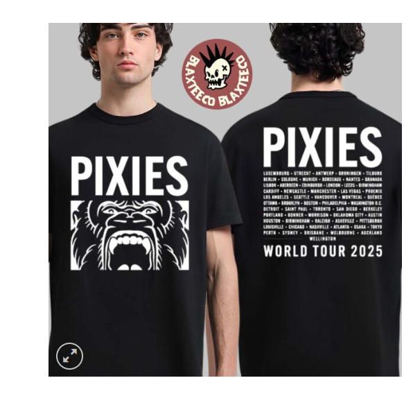 Pixies World Tour 2025 Merch Gorilla Scream Two Sided Unisex T-Shirt