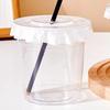 Disposable Coffee Cup INS Style Transparent Thickened Milk Tea Cup with Lids Suitable for Smoothies Cold Drinks Party Supplies