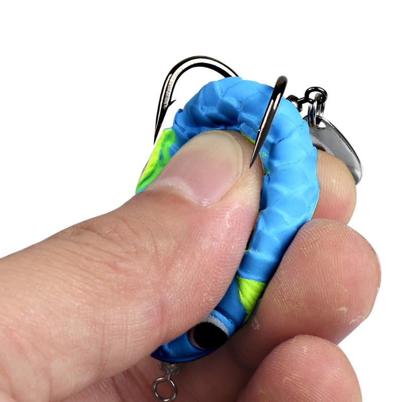 1 Pièce Leurre Artificiel Brillant Hameçon Double Leurre Appât de Pêche Appât Souple Imitation Blackfish Appât Souple