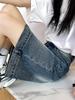 Women's Blue Denim Shorts - 2025 Summer Fashion, Loose & Slimming Design Capris
