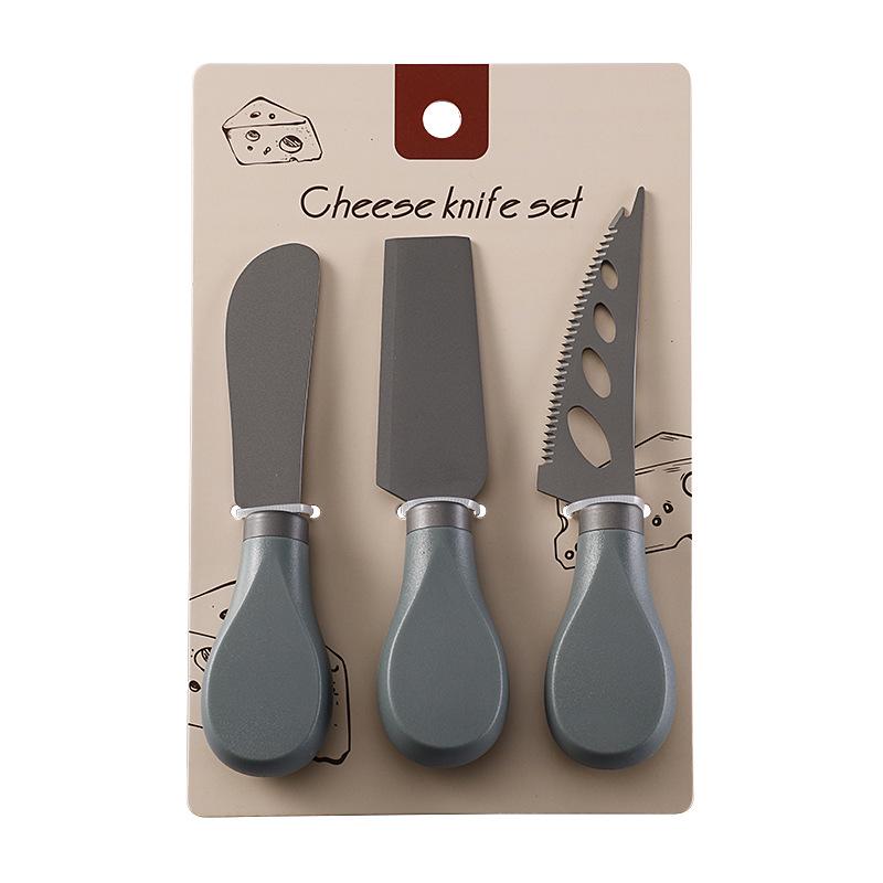 Stainless Steel Cheese Knife and Fork Set - 3-Piece for Western Cuisine