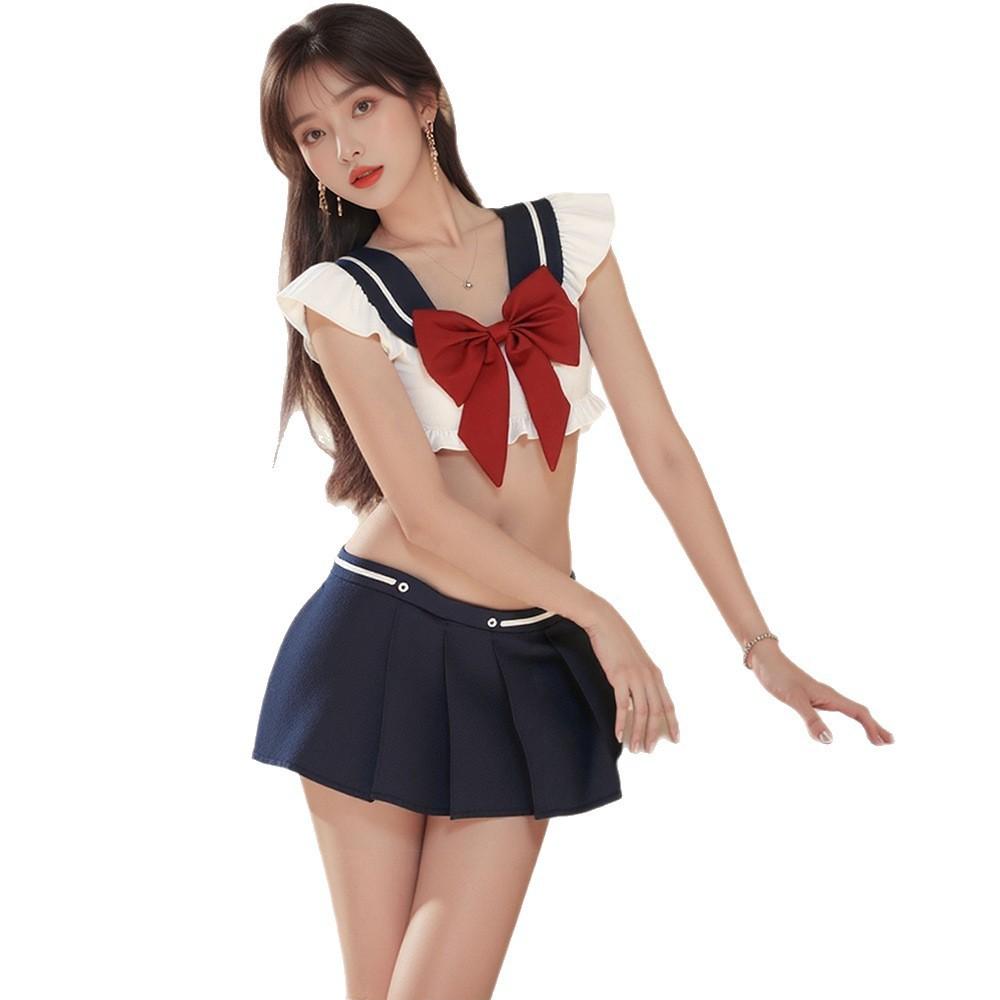 Sexy lingerie bow sexy sailor uniform seduction pure lust sexy JK suit