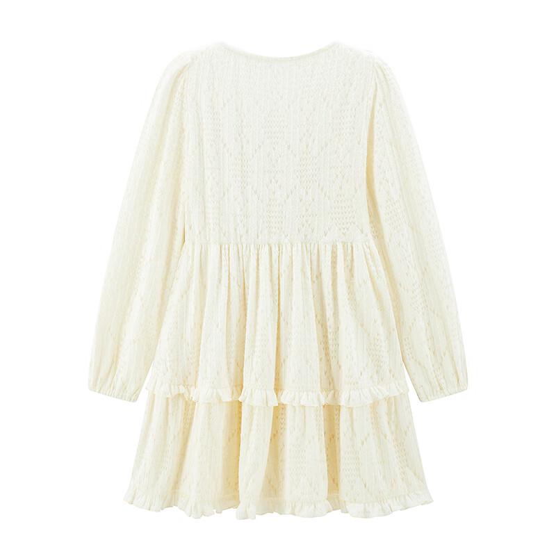 LEDIN Sweet Lace Contrast Tie Dress