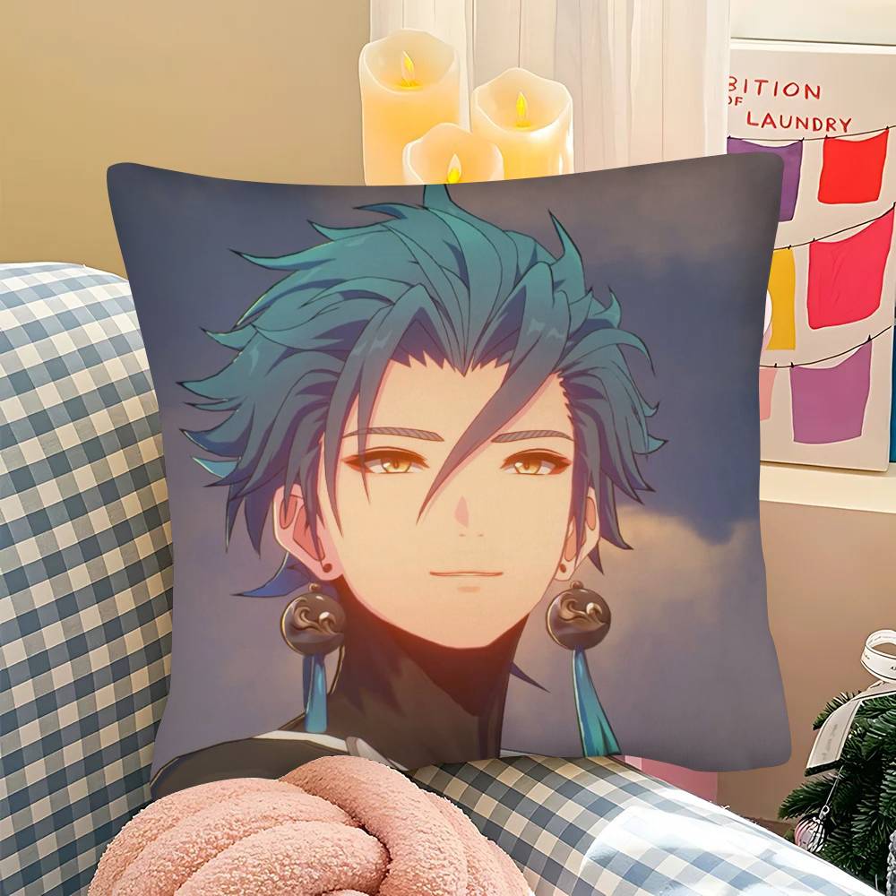 1pc Anime Figure Jiyan Pillow Case Fashion Square Pillowcase Bedroom Sofa Room Ins Decoration Leisure
