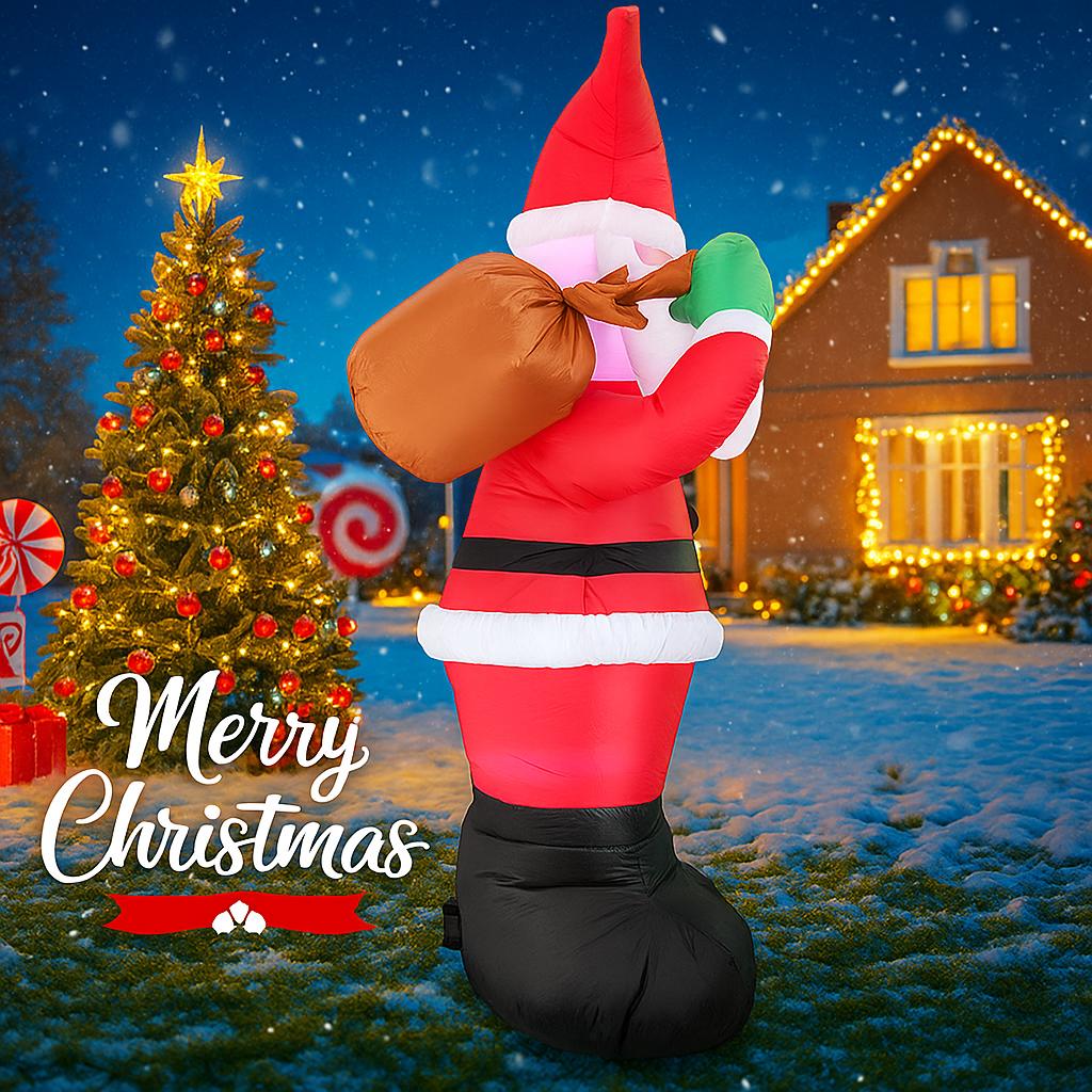 5.91FT Inflatable Toy Santa Claus Christmas Decorations for Yard With LED Lights Xmas Supplies Home Ornaments Festive Gifts