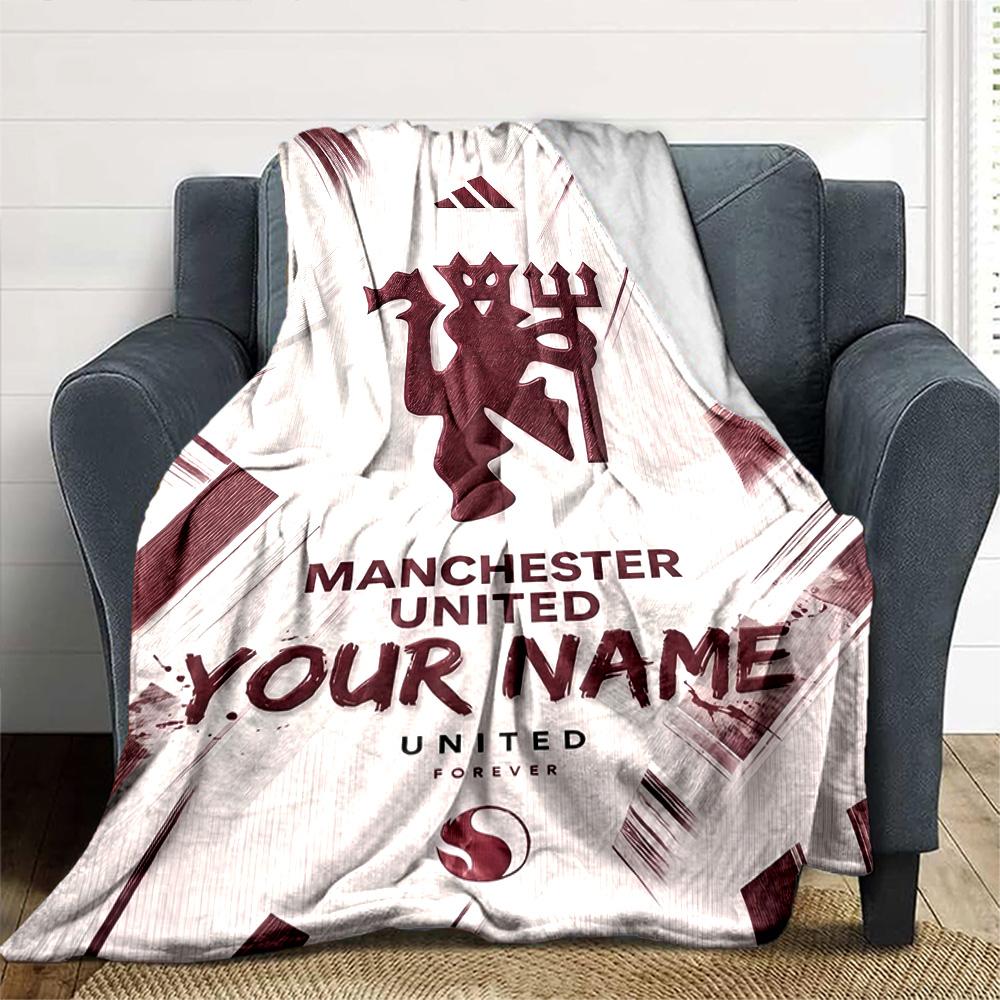 Manchester Personalized Name Blanket Lightweight Customizable Blanket Ultra-Soft Great for Livingroom Chair Couch Picnics All-Season Use