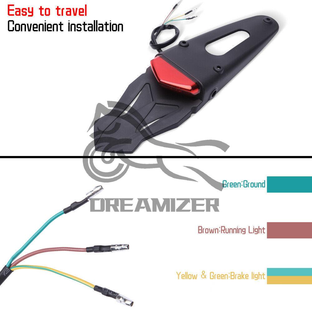 Lampă spate de frână pentru apărătoare spate pentru motocicletă, 12 LED-uri, pentru Off Road Enduro Dirt Bike, capac universal pentru roată, apără noroi spate