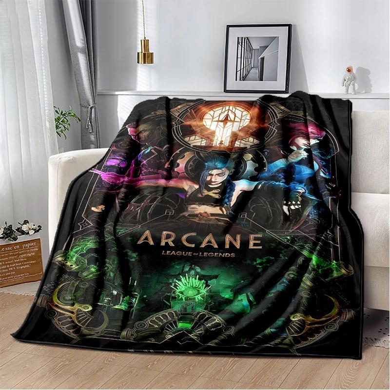 LOL 29 Styl Jinx League of Legends Kreslená flanelová deka, Měkká přehozová deka pro domácnost Ložnici Postel Pohovku Cestovní potah Dětský dárek