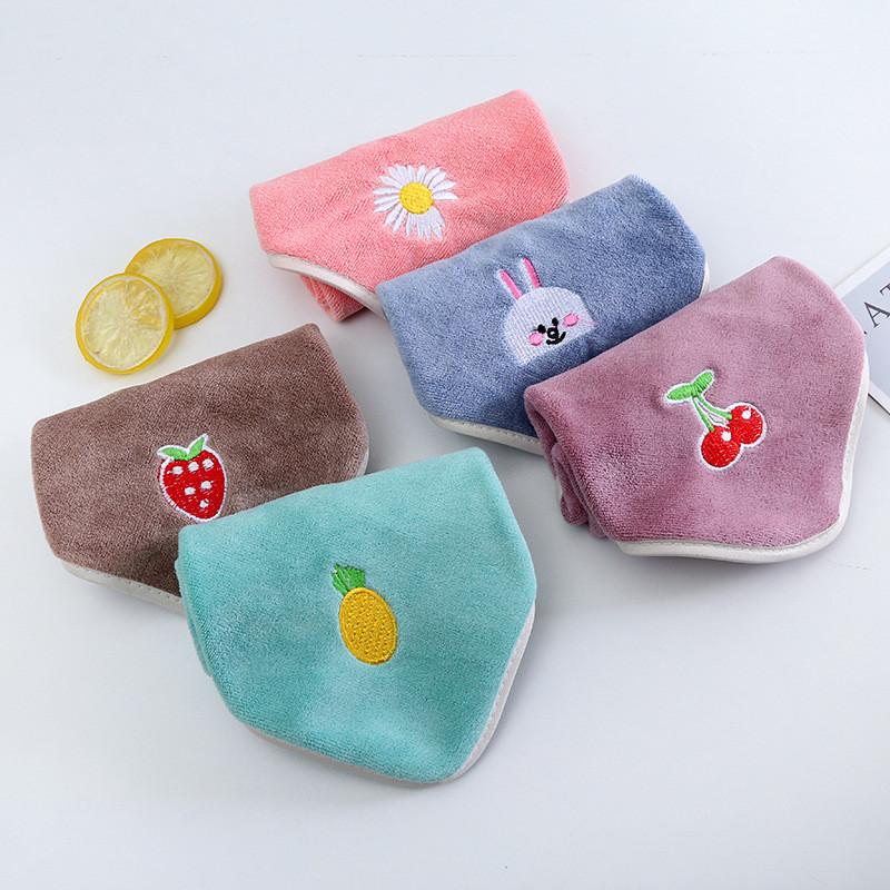 1Pc 30x30cm Microfiber Square Towel Soft Water Absorption Hanging Embroidery Gift Children's Handkerchief Wash Face Cloth