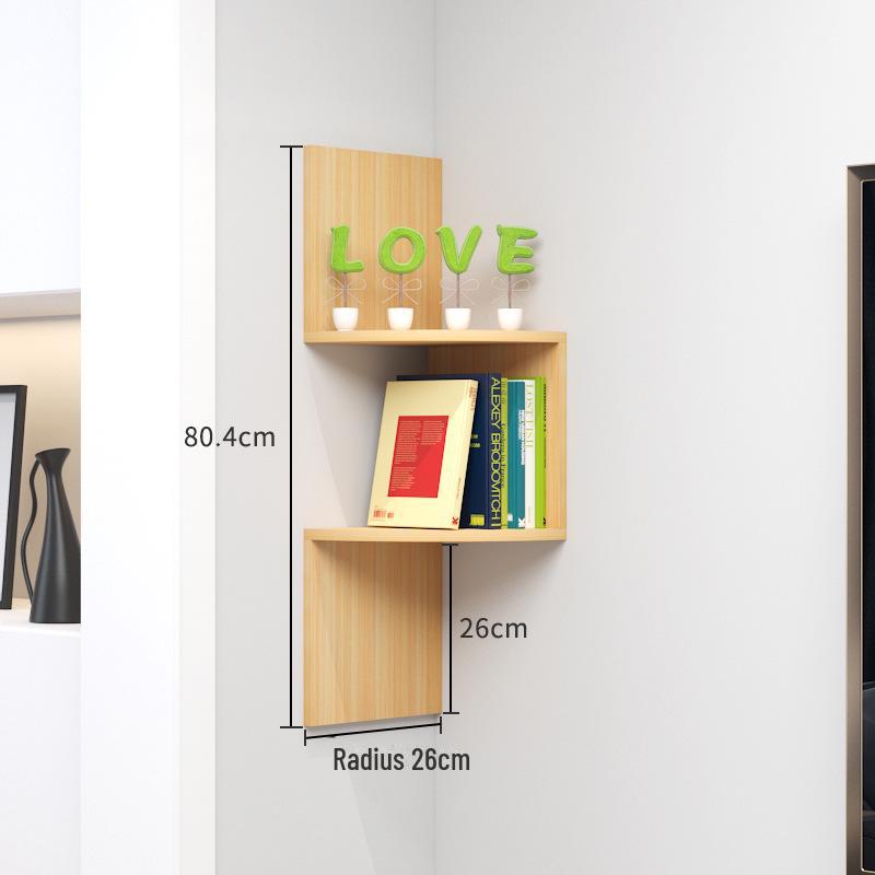 Punch-Free Corner Wall Shelf - Triangular Kitchen Bookshelf & Cabinet
