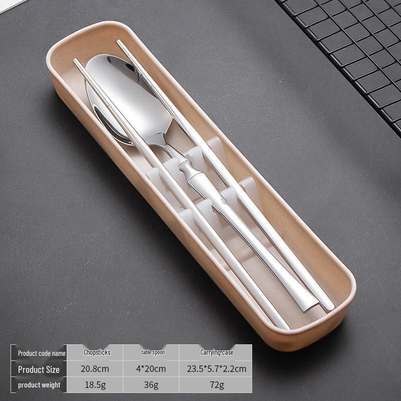 Slim Waist Portable Stainless Steel Cutlery Set: Spoon, Fork, Chopsticks - Japanese Tableware for Students