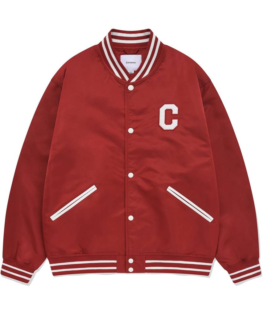 Covernat C Logo Varsity Jacket Deep Red