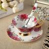 Set di Tazze e Sottotazze da Caffè in Osso Cinese Fine, Tazza da Tè in Porcellana, Festa del Tè Pomeridiano, 200ml