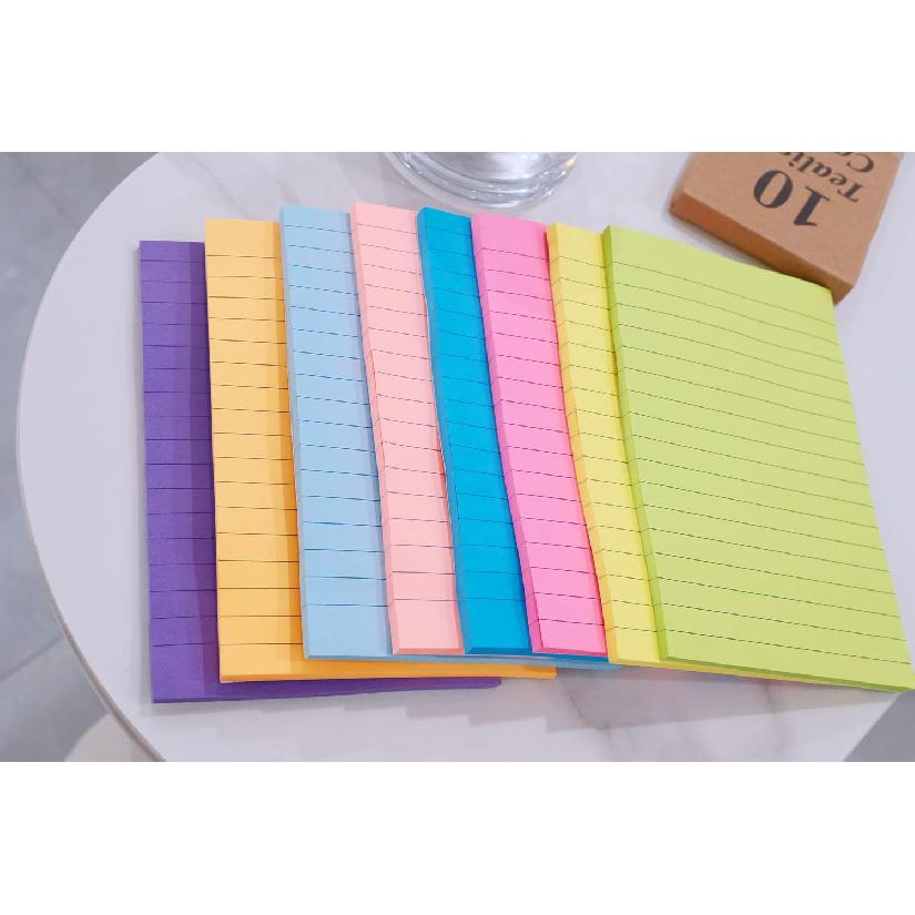 (8 Pads) Lined Sticky Notes 4x6 in Post, 8 Colors Self Sticky Notes Pad Its, Bright Post Stickies Colorful Big Rectangular Sticky Notes for Office,