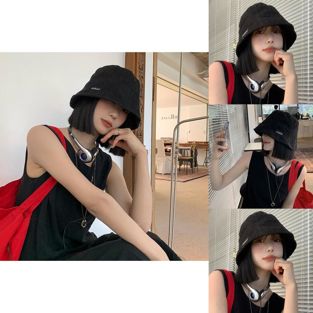 Черная шикарная летняя панама для женщин, универсальный японский корейский стиль, материал акрил
