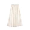 Sweet plus Size Sets Lined White Skirt Pleated Stylish Very Fairy Loose Tight High Waist Slimming A- line Skirt M-4XL
