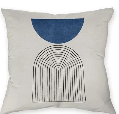 Bohemian Abstract Modern Simple Art Blue Pillowcase, Decorative Home Bedroom Sofa Throw Pillowcase Cushion Cover