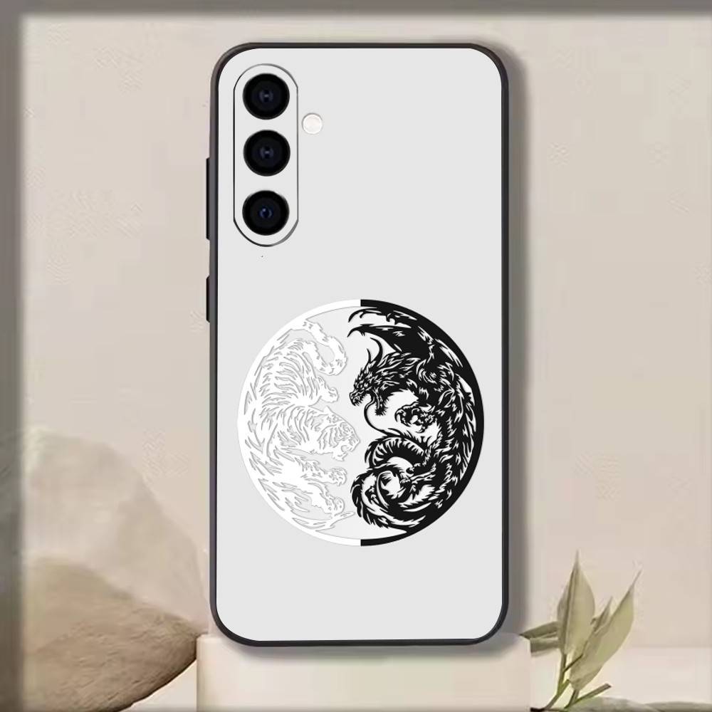 Luxury Tiger Dragon Embossed Phone Case For Samsung Galaxy A73,A72,A71,A70,A53,A52,A51,Others Soft Black Cover