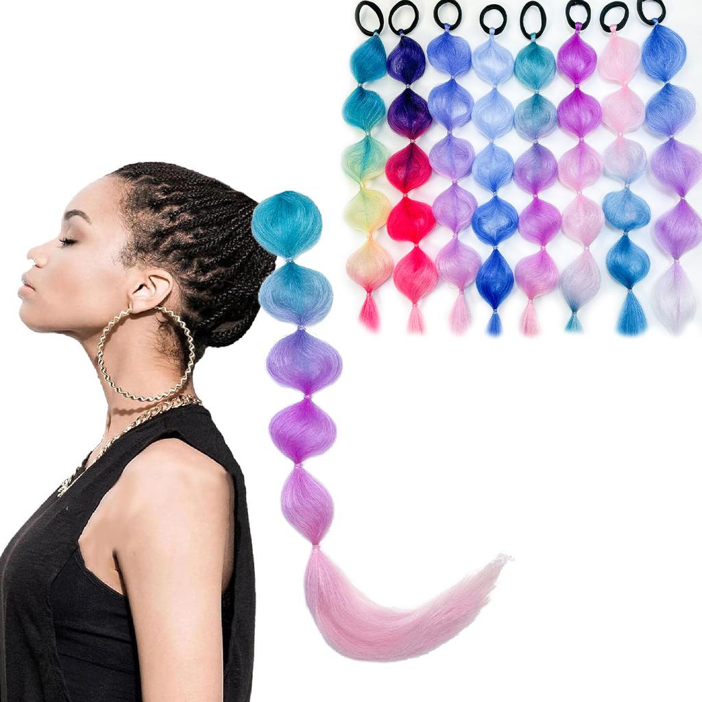 Fashion Braid Sweet Hair Ties Girl Gradient Cherry Blossom Powder Twist Long Braid Wig Hairbands Party Dating Hair Accessories