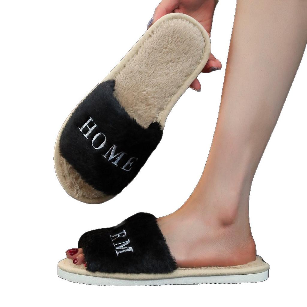 ins Mao Mao Slippers Home Indoor Spring and Autumn Warm Non-slip Cotton Slippers Floor
