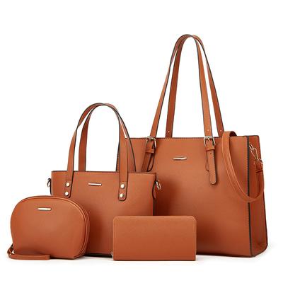 Women's 4-Piece Shoulder Bag Set 2026 New Fashion Trendy Satchel Tote Purse Clutch Crossbody Handbag