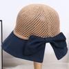 Japanese Bowtie Fisherman Hat Hollow Knitted Bucket Hat Sweet Bow Sun Hat  Travel