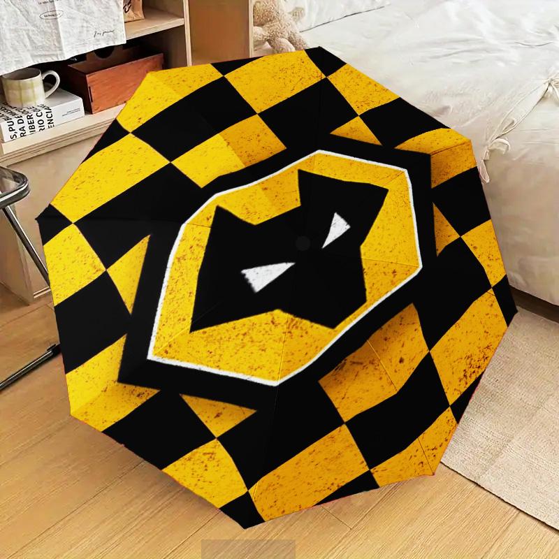 1PC Wolves Team Emblem Printed Umbrella Folding Umbrella, Automatic Umbrella 8-Frame for Travel, Camping Fan Gifts Christmas Gifts