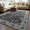 Vintage Bohemian Mat, Living Room Mat, Washable Vintage Flannel Mat Bedroom Mat, Non-slip Interior Floor Mat for Living Room