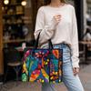Colorful Floral Pattern Tote Bag Casual Large Capacity Daily Shoulder Handbag