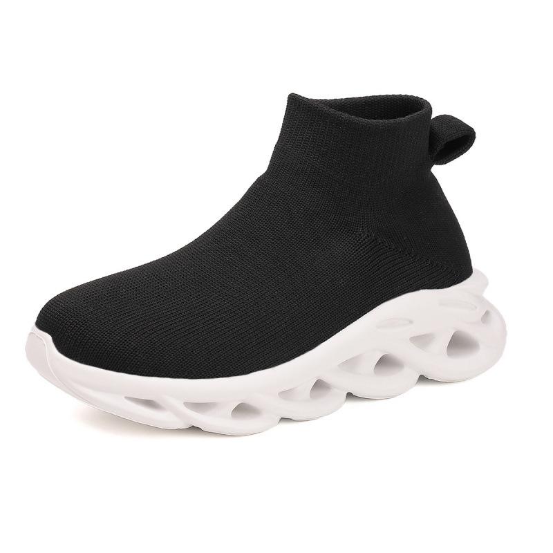 Summer New Fashionable Versatile Casual Sports Shoes Medium and Old Children's Jogging Running Shoes Knitted Elastic Socks Shoes Cover Feet