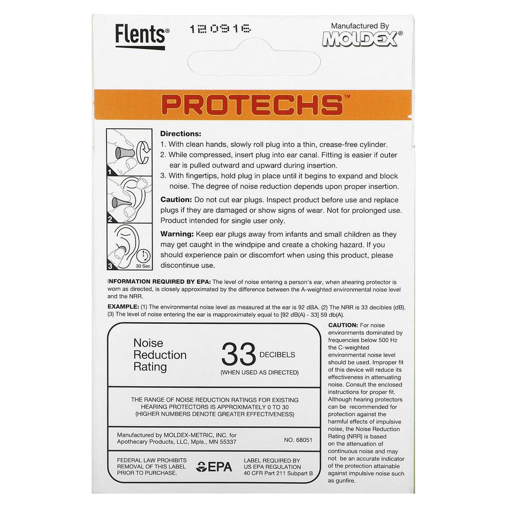 Protechs, Arbeits-Ohrstöpsel, 8 Paare, Etui enthalten