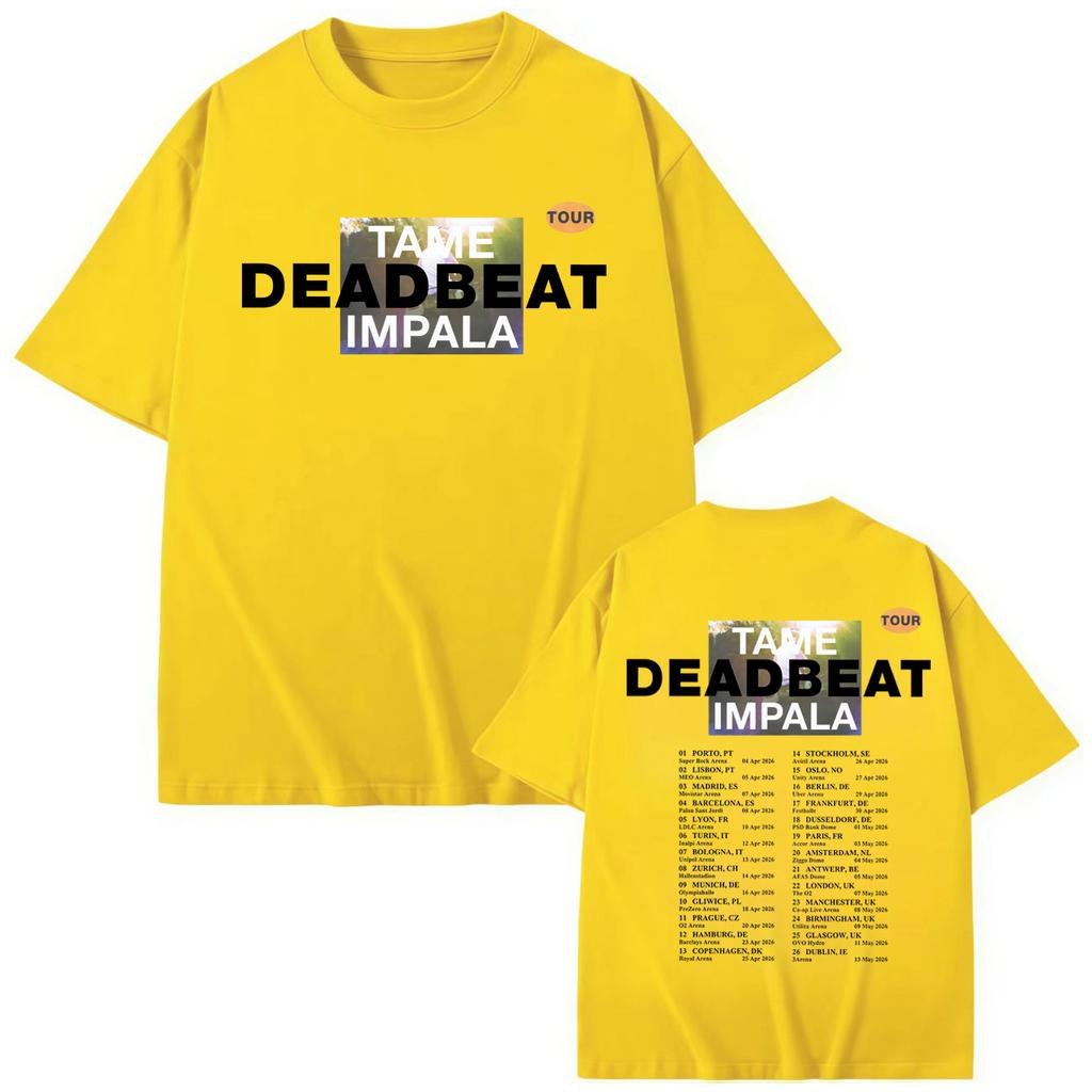 Tame Impala Tour Merch T-shirt Men Women Fashion Rock Short Sleeve T-shirts Men Women Summer Loose Cotton T Shirts