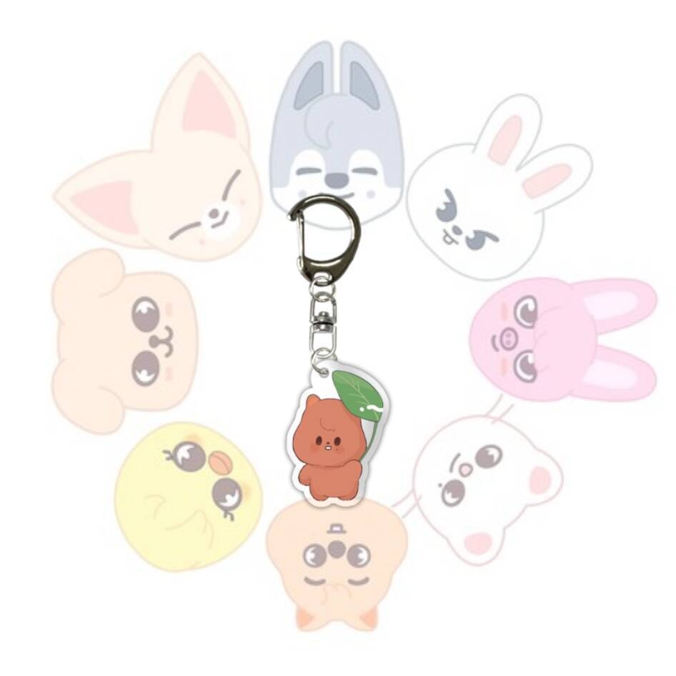 SKZOO New Cartoon Cute Acrylic Keychain Stray Kids Doll Acrylic Keychain Backpack Pendant Decoration Children's Toy Gift
