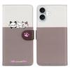 Cartoon Pet Series for iPhone 16 Plus Wallet Phone Case Splicing Leather Flip Cover