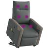 Recliner Chair with Lift Function Dark Gray Fabric