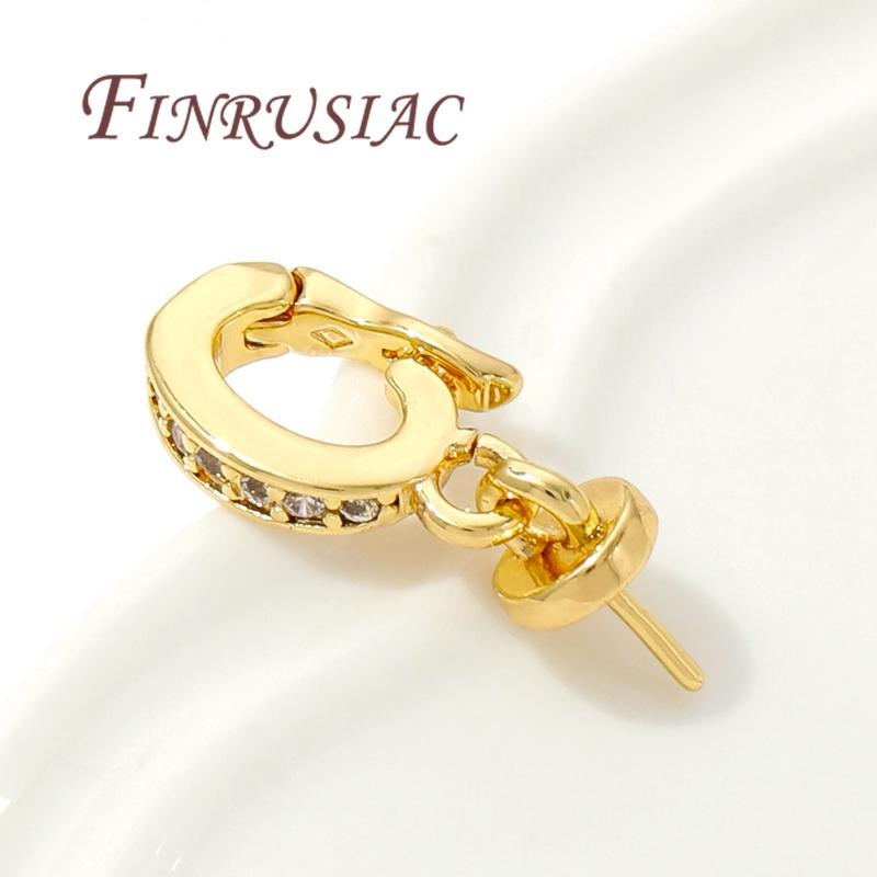 18K Gold Plated Charms Pendants Clasps with Pearl Pendant Mounting,Connectors For Jewelry,DIY Necklace Accessories