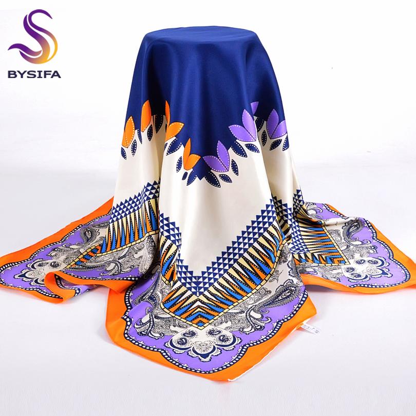 High Quality Silk Scarf Printed  New Arrival  Women Accessories 90*90cm Square Scarves Wraps Golden-plating Design Scarfs