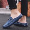 Summer men's leather slippers Comfortable and casual style design Outdoor street walking 38-44 Daily lightweight shoes flat
