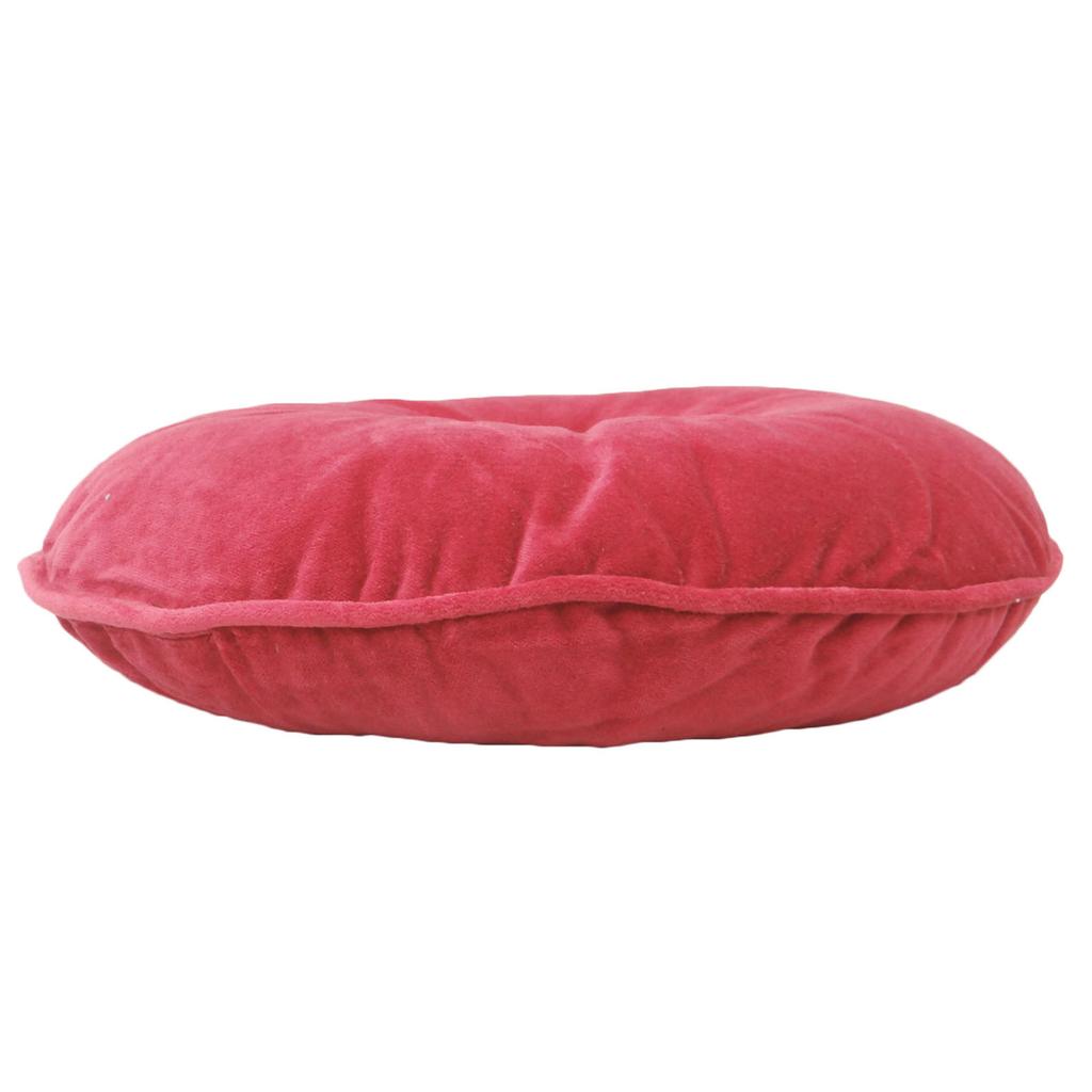 "Round Ottoman Outdoor Pouf Decorative Pillow Back Seat Cushion Crimson Red- 22""