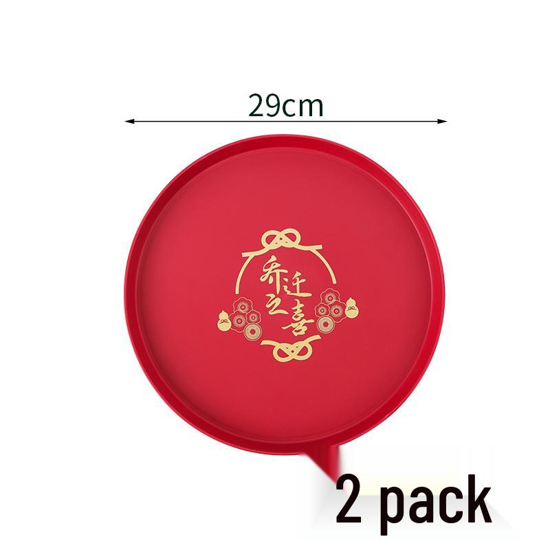 Festive Red Housewarming Candy & Snack Tray for Living Room