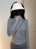Women's Slim Fit Long Sleeve Sun Protection Running Jacket - White Stand Collar Fitness Outerwear