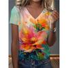 T-shirt Estiva da Donna con Stampa Floreale Vintage Manica Corta Top Stampati Casual
